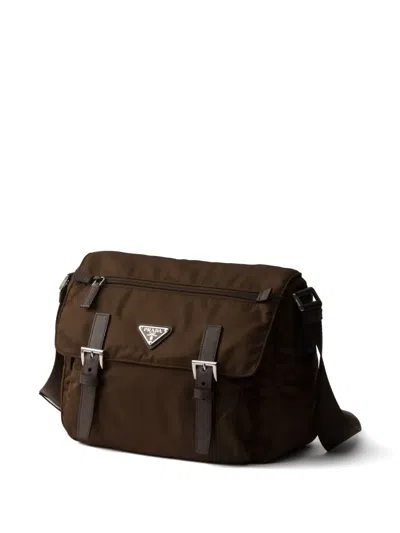 Prada Logo-detail Cross Body Bag In Brown