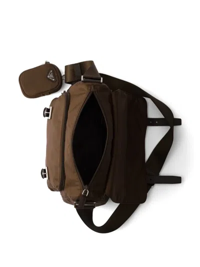 Prada Logo-detail Cross Body Bag In Brown
