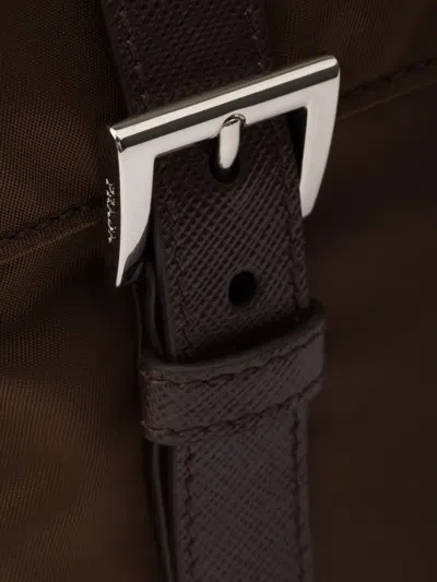 Prada Logo-detail Cross Body Bag In Brown