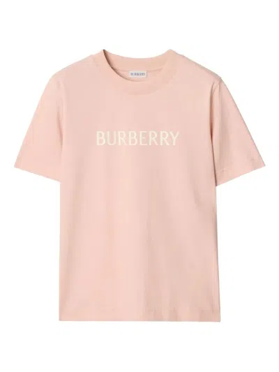 Burberry Regular Fit Logo Cotton T-shirt Clothing In Pink