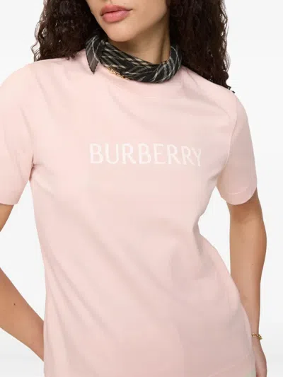 Burberry Regular Fit Logo Cotton T-shirt Clothing In Pink