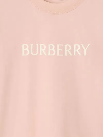 Burberry Regular Fit Logo Cotton T-shirt Clothing In Pink