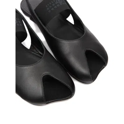 Mm6 Maison Margiela Black Anatomic Numeric Slingback Sandals In Black