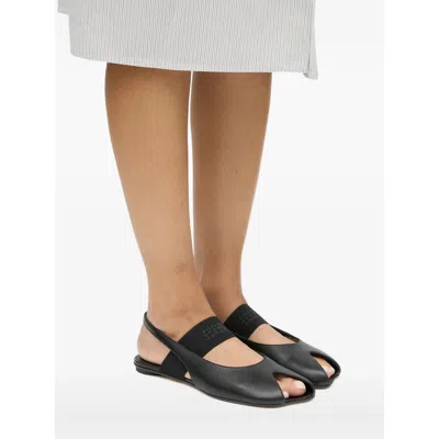 Mm6 Maison Margiela Black Anatomic Numeric Slingback Sandals In Black