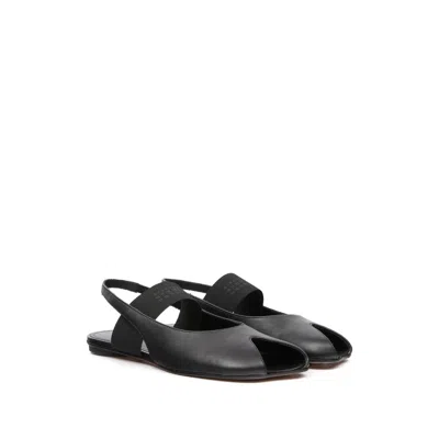 Mm6 Maison Margiela Black Anatomic Numeric Slingback Sandals In Black