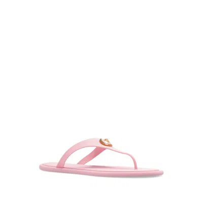 Versace Alia Medusa Rubber Thong Sandals In Pink