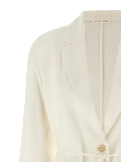 Brunello Cucinelli Silk Blazer Blazers Beige In White
