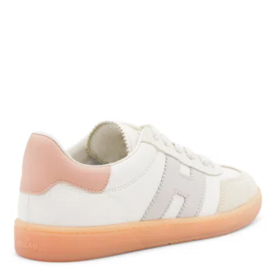 Hogan Sneakers Bianco/grigio/nebbia In Animal Print