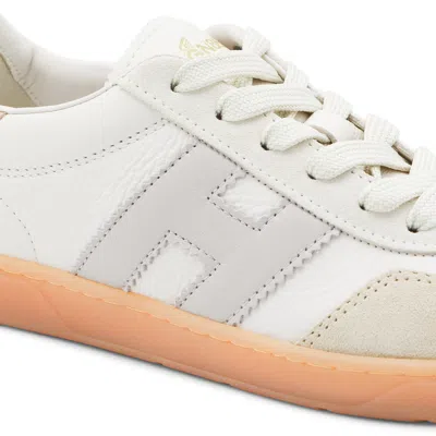 Hogan Sneakers Bianco/grigio/nebbia In Animal Print