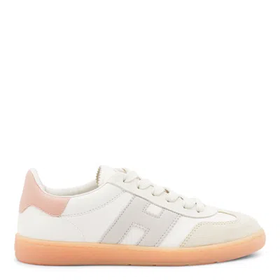 Hogan Sneakers Bianco/grigio/nebbia In Animal Print