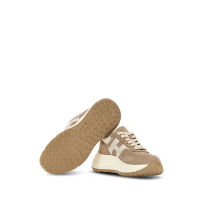 Hogan Brown Logo Sneakers In Brown