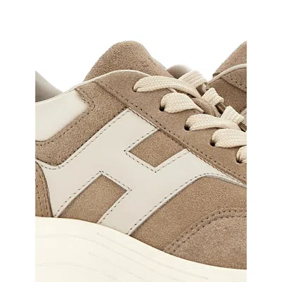Hogan Brown Logo Sneakers In Brown