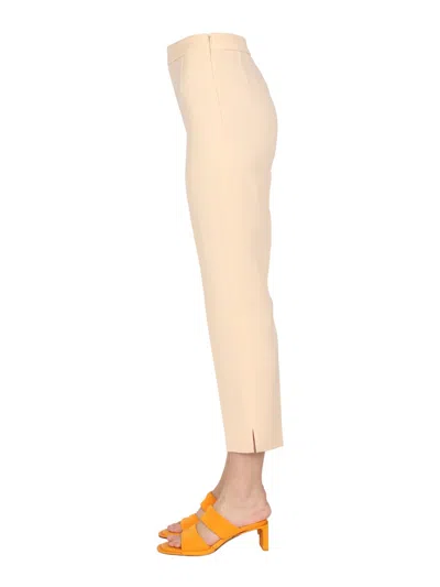 Boutique Moschino Chic Cropped Cady Trousers For Women In Neutral
