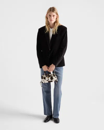 Prada Bonnie Mini Printed Leather Handbag In Multi