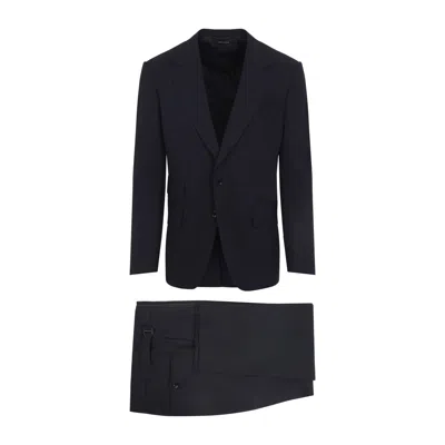 Tom Ford Wool Single-breasted Suit In Blue