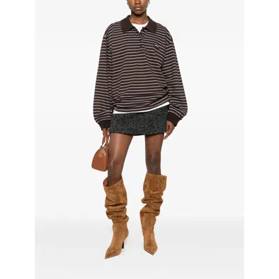 Rotate Birger Christensen Sweaters Brown, White In Brown