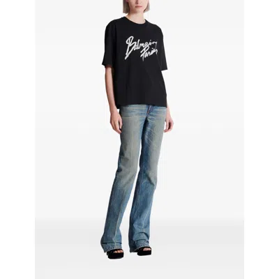 Balmain T Shirts Black In Animal Print