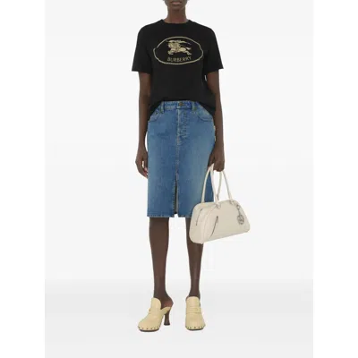 Burberry Black T-shirt With Equestrian Knight Design