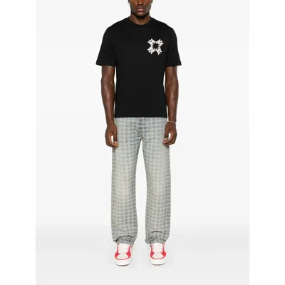 Amiri Mens Black Quad Branded Cotton-jersey T-shirt