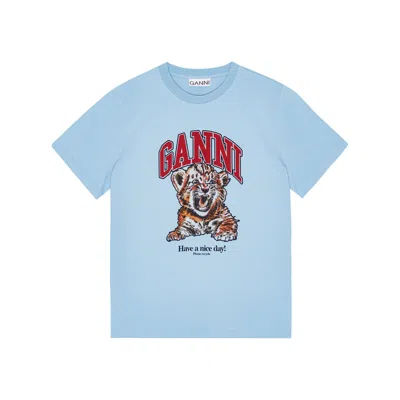 Ganni T Shirts Blue In Blue