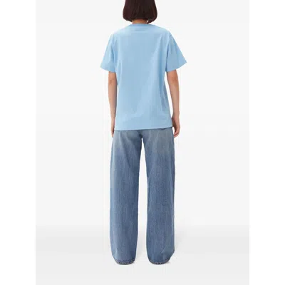 Ganni T Shirts Blue In Blue