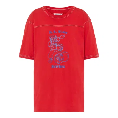 Maison Margiela Graphic-print Crew-neck T-shirt In Red