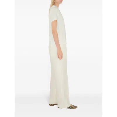 Burberry Women White T-shirt With Logo Patch With Check Motif On The Front In Cotton Woman In Neutral