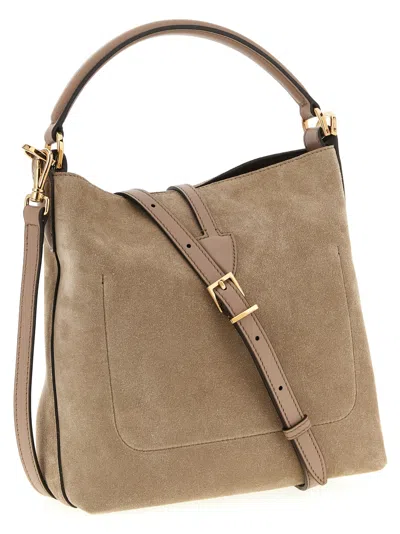 Tod's T Mini Bucket Bag Adjustable Strap Top Handle In Brown