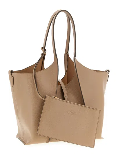 Tod's T Timeless Shoulder Bags Beige In Brown
