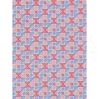 Ferragamo Gancini Square Print Silk Tie In Pink