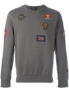 ALEXANDER MCQUEEN badge applique sweatshirt,455821QIZU111778698