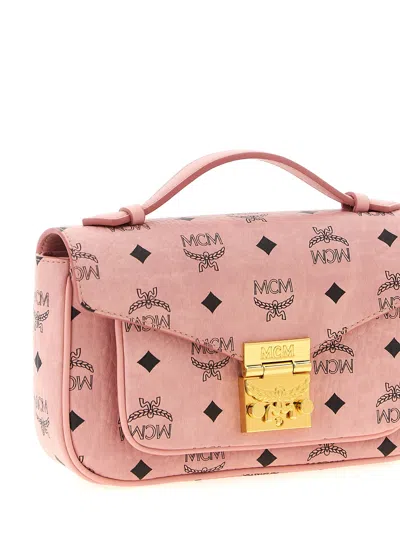 Mcm Shoulder Bags With Adjustable Strap And Gold-tone Hardware In Pink