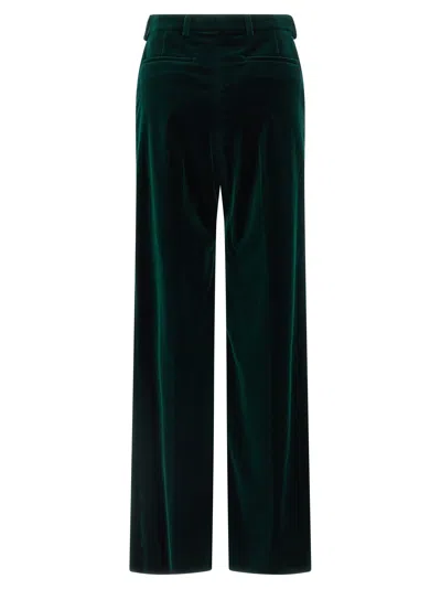Gucci Tailored Velvet Trousers Featuring Belt Loops In Green