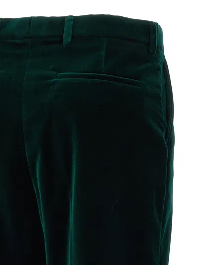 Gucci Tailored Velvet Trousers Featuring Belt Loops In Green