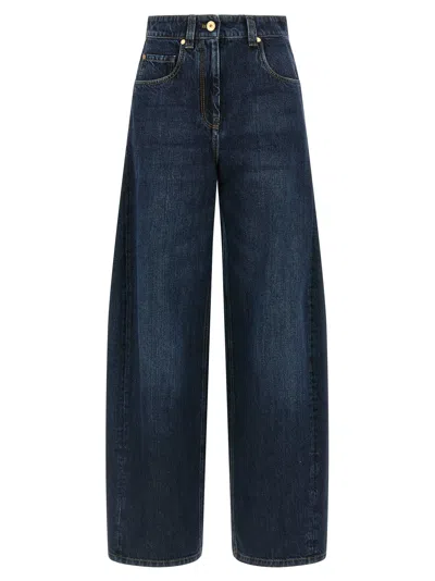 Brunello Cucinelli Wide Barrel Full Lenght Jeans Blue In Blue