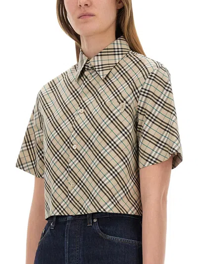 Burberry Cropped Shirt In Black