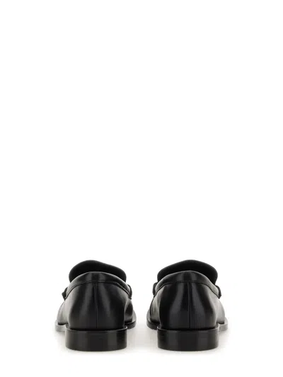 Burberry Leather Penny Loafers In Black