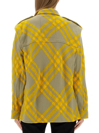 Burberry Women Shirt With Check Pattern In Yellow
