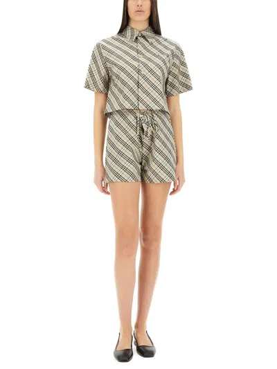 Burberry Vintage Check Shorts In Metallic