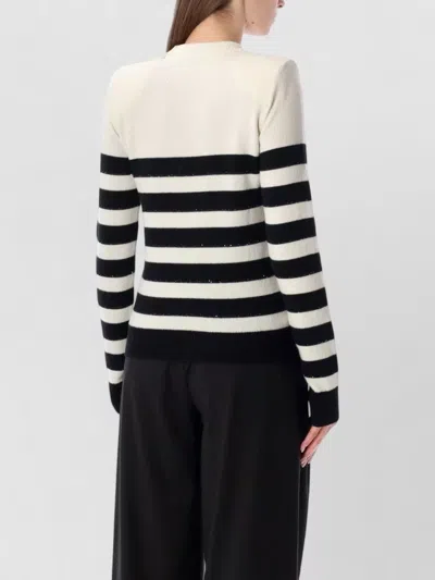 Balmain Striped Knit Cardigan Long Sleeves Buttons In Multi