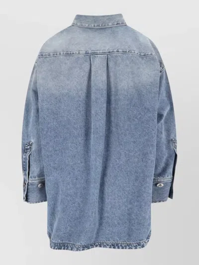 Attico Long Sleeve Shirt Button Cuffs Style In Blue