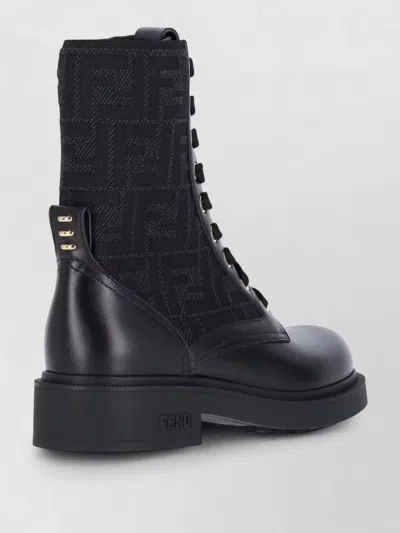 Fendi Ankle Length Boots Chunky Heel Round Toe In Multi