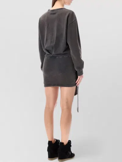 Isabel Marant Étoile Zae Fleece Dress Long Sleeve Asymmetric In Gray
