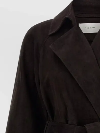 The Row Solana Coat Belted Waist Long Sleeves In Brown