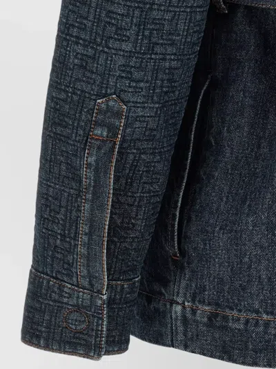 Fendi Go-to Denim Shirt Jacket With Quilted Ff Motif Clothing In Blue