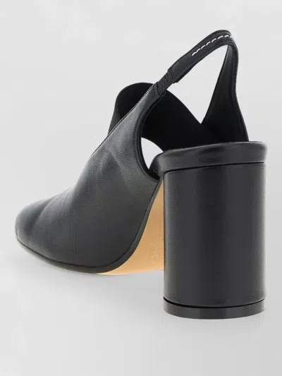 Mm6 Maison Margiela Anatomic Numeric Slingback Peep Toe Block Heel In Black