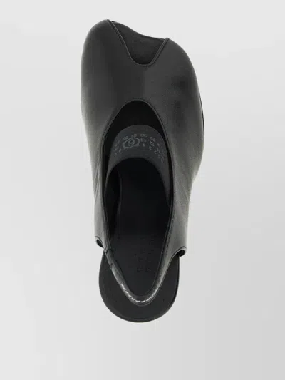 Mm6 Maison Margiela Anatomic Numeric Slingback Peep Toe Block Heel In Black