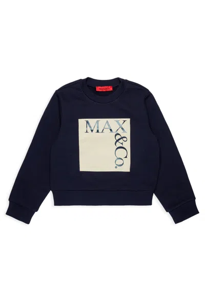 Max & Co Branded Crew-neck Sweatshirt In Black