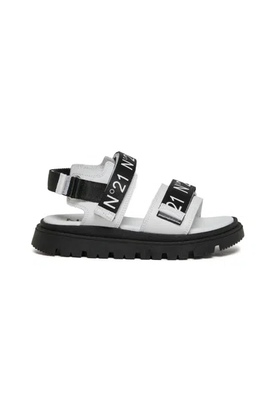 N°21 Logo-print Platform Sandals In White