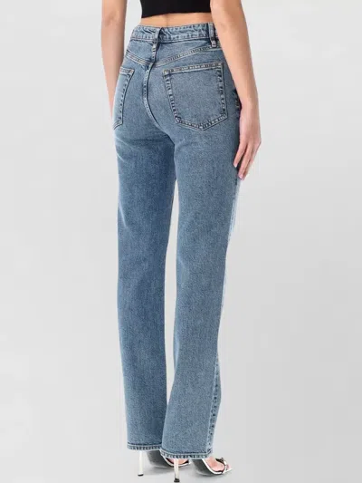 Frame Signature Ruler Trousers Belt Loops Design In Blue